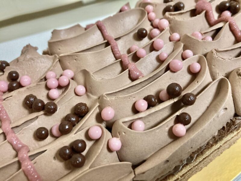 コストコのベルギーチョコレートケーキの表面