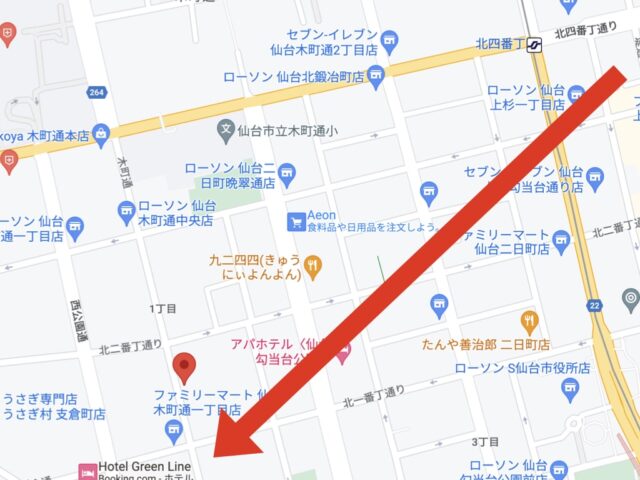 グッドリテール仙台木町通店のマップ